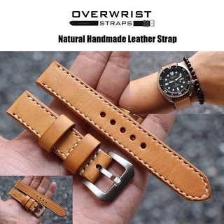 สายนาฬิกา สายหนังวัวแท้ รุ่น overwrist natural handmade leather strap