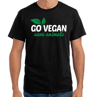 เสื้อยืด พิมพ์ลายมังสวิรัติ Go Vegan Save Animals Vegetarian ของขวัญS-5XL