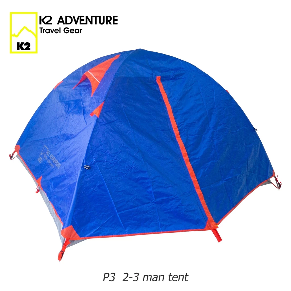 เต็นท์มอเตอร์ไซค K2 ADVENTURE รุ่น P3 สีน้ำเงิน นอน 2-3 คน น้ำหนักเบา เสาอลู กันฝน กันลม thumbnail 5