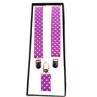สายเอี๊ยมสายสีม่วงจุดขาวแฟชั่นเครื่องแต่งกายsuspenders