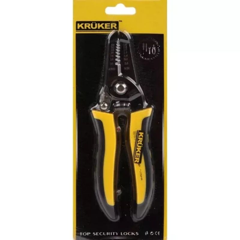 คีมปอกสายไฟ  คีมปลอก #8307 KRUKER สีเหลือง ส่งเร็ว เก็บเงินปลายทาง