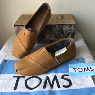 🍒แท้💯 Toms  รองเท้าผ้าใบลําลอง ส้นแบน ลายทาง สีฟ้า สําหรับผู้ชาย ผู้หญิง