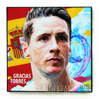 Fernando Torres #2 เฟอร์นานโด ตอเรส ทีมชาติ สเปน Spain รูปภาพ​ติด​ผนัง​ pop art ฟุตบอล​ กรอบรูป​​ ของขวัญ​​ แต่งบ้าน