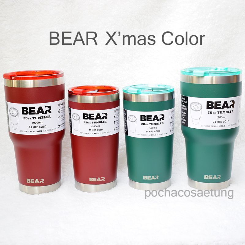 แก้ว BEAR X'mas Color สีด้าน เก็บอุณหภูมิได้ยาวนาน ไม่มีไอน้ำ ของเเท้