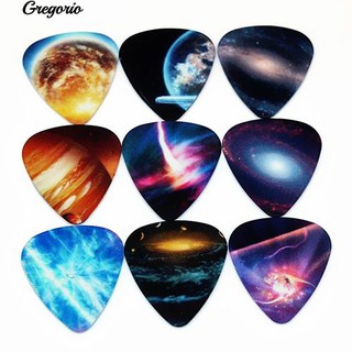 Gregorio 10pcs อุปกรณ์ดนตรีที่มีสีสัน Universe Planet Guitar Picks Plectrum ผสม