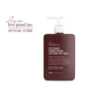 We Are Feel Good Inc. : Coconut Sunscreen Lotion SPF 50+ โลชั่นกันแดดสูตรมะพร้าว SPF 50+ ขนาด 400ml หัวปั๊ม