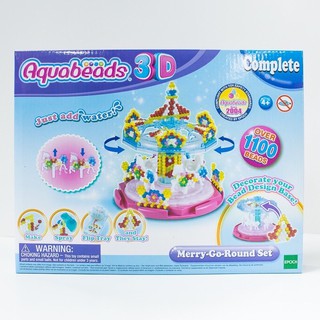 ลูกปัดสเปรย์น้ำ อควาบีท ชุด ม้าหมุน แบบ 3 มิติ / Aquabeads 3D Merry Go Round Set (ชุดพร้อมเล่น)