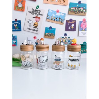 แก้วโหลลายsnoopy พร้อมส่ง ส่งฟรี