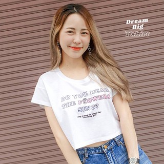 Live263# เสื้อคัตตอล มีหลายสี “ดอกน่ารัก” สไตล์เกาหลี Dream Big Tshirt โอเวอร์ไซน์ สาวอวบใส่ได้ พร้อมส่ง คอกลม ผ้านุ่ม