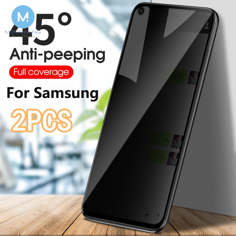 กระจกนิรภัย กันแอบมอง สําหรับ Samsung Galaxy A12 A01 A11 A21S A10 A20 A30 A30S A50 A50S A70 A70S A02S A12 A31 A51 A71 A31 A32 A52 A72 A10S A20S A42 A7 A8 A6 Plus 2018 M11 M31 M51 2020 2 ชิ้น ฟิล์มกระจกนิรภัยกันรอยหน้าจอ เพื่อความเป็นส่วนตัว 2021 2 แพ็ค