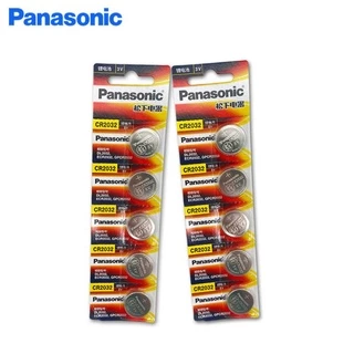 1แผงมี5ก้อน แบตเตอรี่ลิฟต์ Panasonic/Panasonic CR2032 2032 แบตเตอรี่การ์ด 3V 5 ชิ้นต่อบอร์ด กุญแจรถ