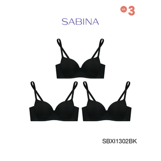 Sabina เสื้อชั้นใน Invisible Wire (Set 3 ชิ้น) (ไม่มีโครง) รุ่น Modern V รหัส SBXI1302BK สีดำ