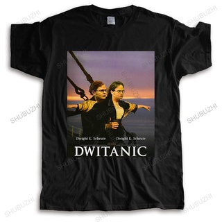 ถูกสุดๆกระหน่ํา เสื้อยืดคอกลม ผ้าฝ้าย พิมพ์ลาย Titanic Dwight Schrute Dwitanic แฟชั่นฤดูร้อน สําหรับผู้ชาย