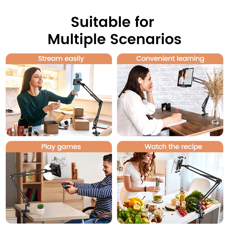 UGREEN ขาตั้งโทรศัพท์มือถือและไอแพด พับเก็บได้ ตั้งโต๊ะ ข้างเตียง หมุนได้ 360 องศา ขาตั้งกล้องส่องทางไกล - รูปที่ 4