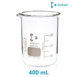 บีกเกอร์แก้ว Duran ทนไฟ ขนาด 25, 50, 100, 150, 250, 400, 600, 800, 1000 mL นำเข้าจากเยอรมัน เกรดห้องปฏิบัติการ