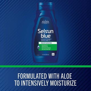 แชมพูมอยซ์เจอไรเซอร์และว่านหางจระเข้ Selsun Blue Moisturizing with Aloe Dandruff Shampoo ขนาด 325ml.