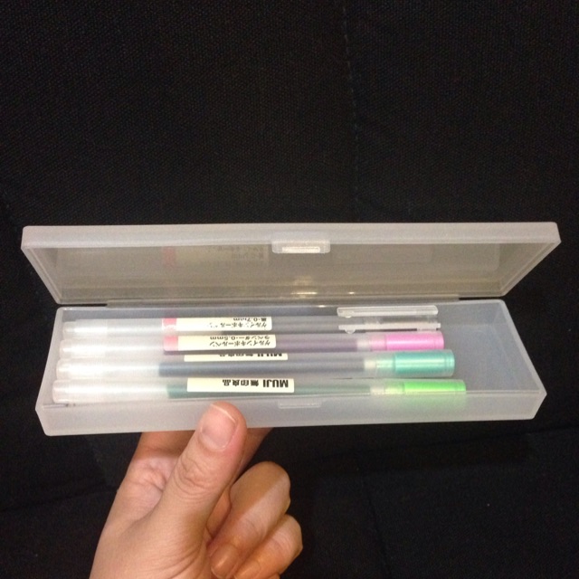 กล่องใส กล่องปากกา ขนาดพกพา muji style