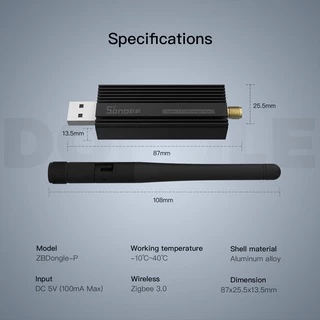 Sonoff ZB Dongle-P Zigbee 3.0 ดองเกิล USB ไร้สาย 2MQTT พร้อมเสาอากาศ