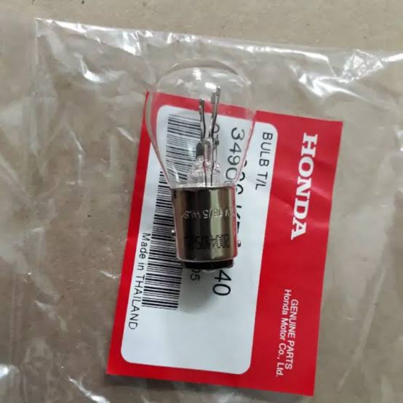หลอดไฟท้ายแท้12V 18/5W HONDA Waveทุกรุ่น,Scoopy-i แท้ศูนย์ 34906-KET-940