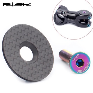 ฝาปิดคอแฮนด์ (stem) ไทเทเนี่ยม Risk carbon headset cap od1 od2 lightweight