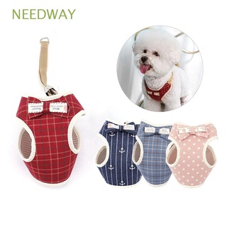 Needway สายจูงสุนัข แมว น่ารัก สายรัดหน้าอก ปรับได้ เสื้อกั๊กสุนัข เดินเล่น กลางแจ้ง โบว์ สําหรับสุนัข แมว ชิวาวา อุปกรณ์สัตว์เลี้ยง หลากสี