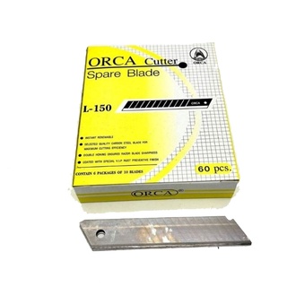 ใบมีดคัตเตอร์ ออร์ก้า L-150 45องศา(6ใบ/หลอด)ORCA cutter