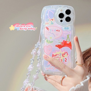 เคสโทรศัพท์มือถือ ลายกราฟฟิตี้ สองมิติ พร้อมสายคล้อง สําหรับ for iPhone 14 7 8 Plus + XS XR Max SE 11 12 13 14 Pro Max mini TPU Case-Dinuo Case