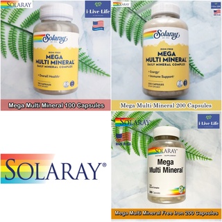 Solaray - Mega Multi Mineral With iron or Iron-free แร่ธาตุรวม 15 ชนิด