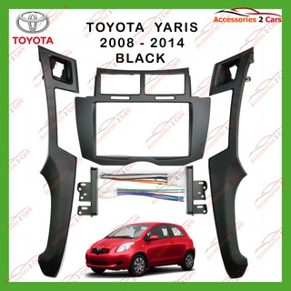 หน้ากากเครื่องเล่น TOYOTA YARIS  BLACK  2DIN ปี2008 รหัส NV-TO143