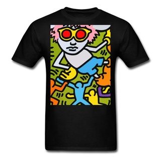 เสื้อยืดคอกลม แขนสั้น ผ้าฝ้ายแท้ พิมพ์ลาย Keith haring haring Behavioral Art แฟชั่นฤดูร้อน สําหรับผู้ชาย และผู้หญิง