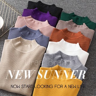 (พร้อมส่ง 10 สี) เสื้อไหมพรมคอปีน ผ้าร่อง เสื้อไหมพรมแขนยาว รุ่น เสื้อแขนยาวคอปีน New Peen 2