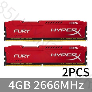 For HyperX Fury 8GB 2x 4GB DDR4 2666MHz PC4-21300 1.2V 288Pin Red Desktop RAM AD44