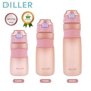 Diller 530ml/700ml/880ml ขวดน้ําพร้อมหลอดดูด Bpa Free พร้อมสายคล้องสําหรับเล่นกีฬาและ Outdoors D49/D50