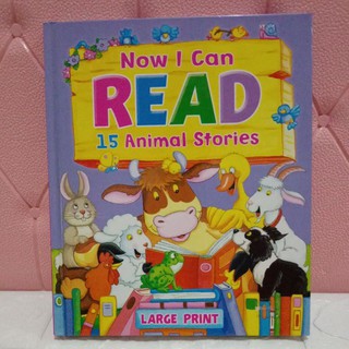 now I can read 15 Animal stories  LARGE PRINT ปกแข็ง(มือสอง)-cb3 ก.1