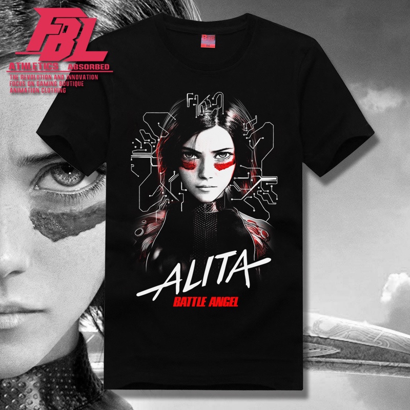 Alita: Battle Angel movie เสื้อยืดลําลองสําหรับผู้ชาย Unisex ผ้าฝ้ายแขนสั้นคอกลม