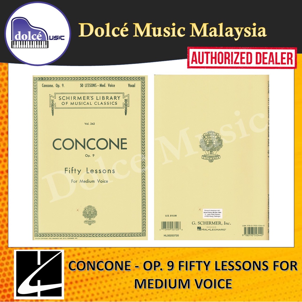 Hal Leonard - Concone - Op. 9 Fifty Lessons สําหรับเสียงปานกลาง