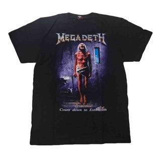 เสื้อยืดผ้าฝ้าย2020 เสื้อวง Megadeth rock T-shirt เสื้อวงร็อค Megadeth เสื้อยืดวงร็อคL XL  XXL 3XL