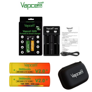 ชุดชาร์จพิเศษ Vapcell Q2S + ถ่านชาร์จ 21700 หรือ 18650 แถมกระเป๋าใส่