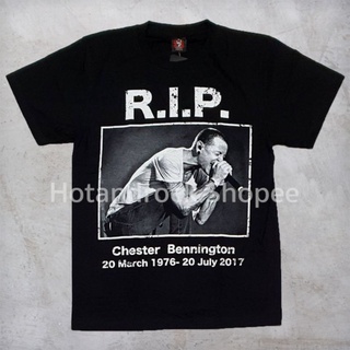 เสื้อยืดผ้าฝ้ายพรีเมี่ยม เสื้อวงสีดำ Linkin Park Chester Bennington TDM1638 Hotandrock