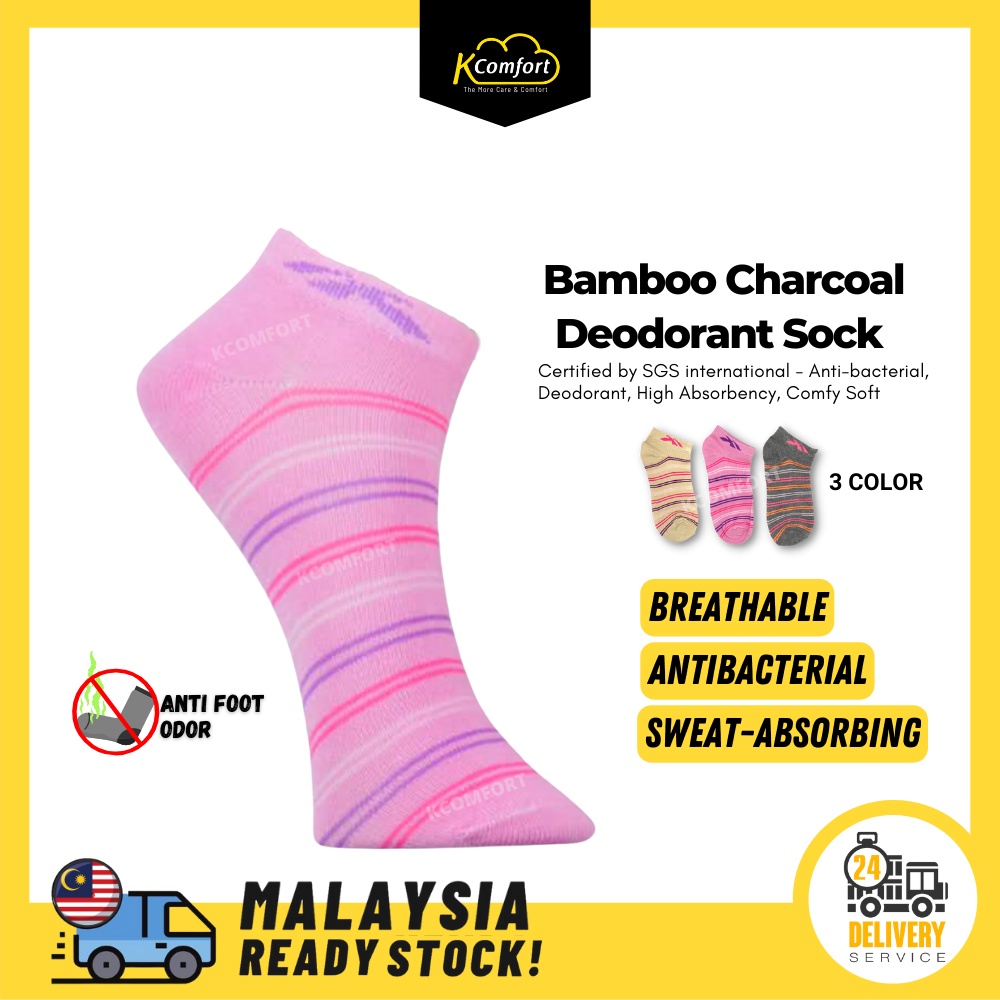Kcomfort Bamboo Charcoal Stokin Xsen ถุงเท้าไม้ไผ่ถุงเท้าผู้หญิงถุงเท้าตัดต่ําสุภาพสตรีถุง Stokin Pe