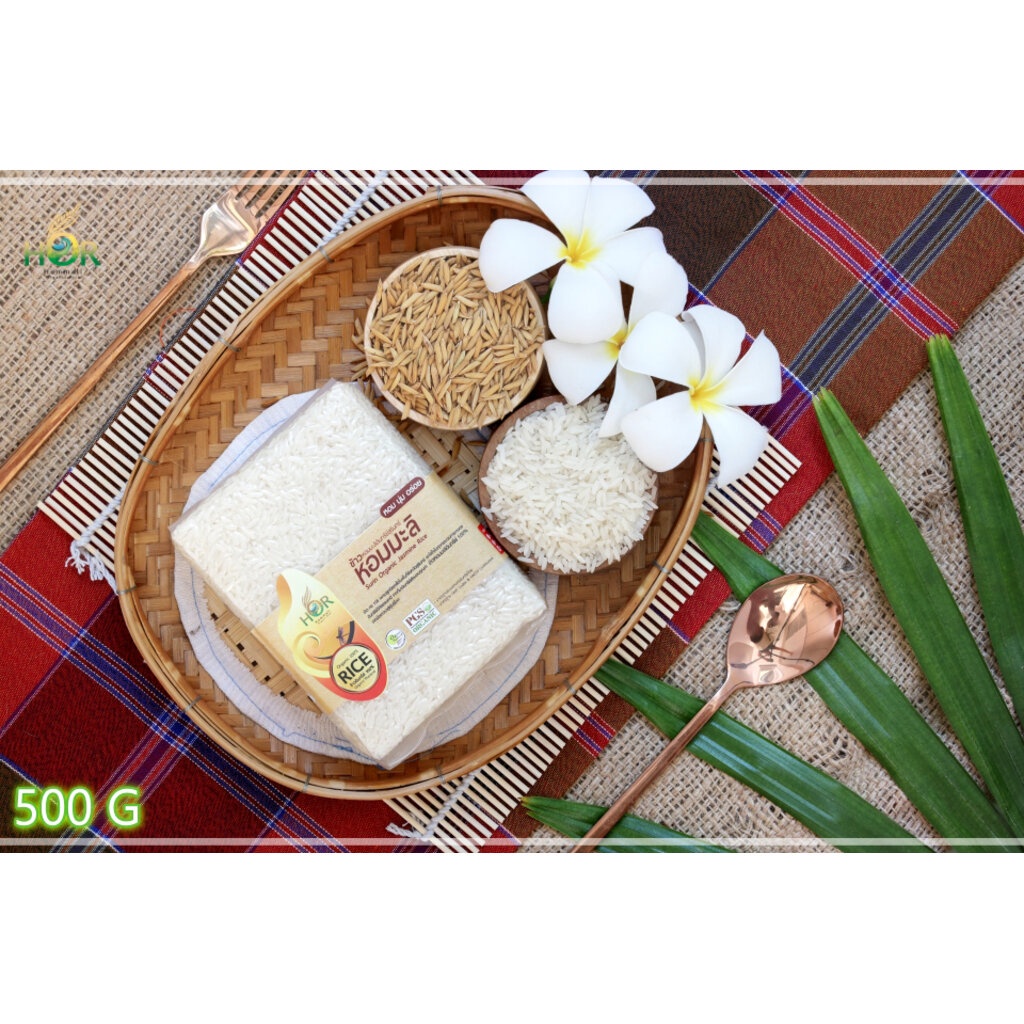 ข้าวหอมมะลิสุรินทร์อินทรีย์ 500 กรัม ข้าวหอมมะลิสุรินทร์ออร์แกนิค 500 กรัม ข้าวหอมมะลิสุรินทร์เพื่อสุขภาพ 500 กรัม ข้...