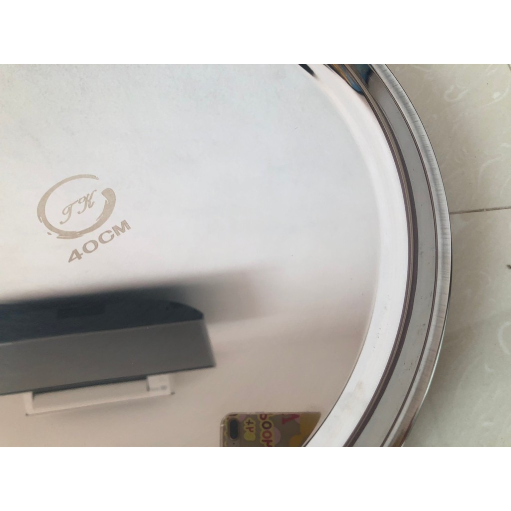 ถาดสแตนเลส ถาดเสริฟ ถาดกลม ถาด (หนา) ขนาด 40/45/50/55/60/65/70 ซม.(ตราTK) - รูปที่ 4