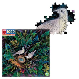 eeBoo Birds in Fern 1000 Piece Puzzle - จิ๊กซอว์รูปนกบนต้นเฟิร์น แบบ 1000 ชิ้น