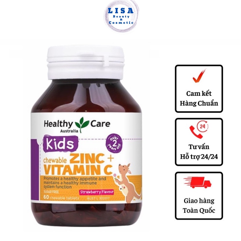 Healthy Care Kids Vitamin C Chewable Vitamin C อาหารเสริมเคี ้ ยว 60 เม ็ ดออสเตรเลีย