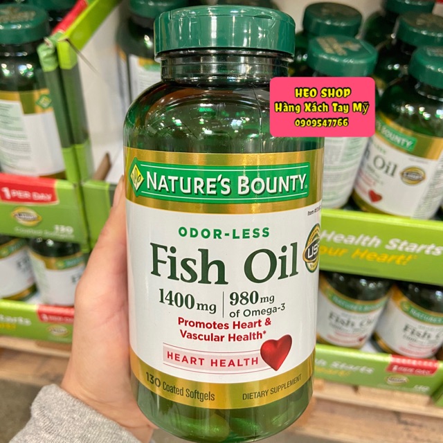 Nature 's Bounty Fish Oil Omega3 น ้ ํามันปลา 1400มก . Usa
