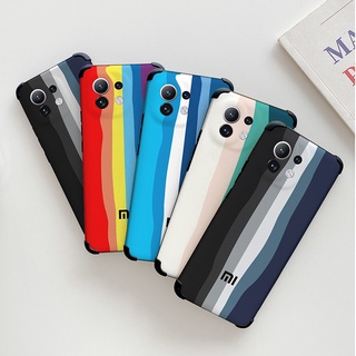 [Ready Stock] Original Rainbow Color Case Xiaomi Mi 11 Lite Casing Brand Gradient Silicone Official Cover