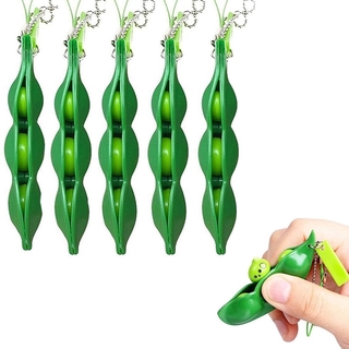 พวงกุญแจจี้ถั่วเขียวของเล่นลดความเครียด Fidget Toy/ Edamame Toys/ Peas Beans 1 ชิ้น