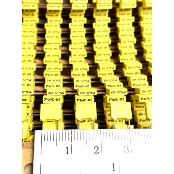 C0.0047UF400V 472K 4700PF 4n7 Cโพลี ขา5มิลสีเหลือง คาปาซิเตอร์ 4.7nF Capacitor 4.7nF C472 C0.0047UF4