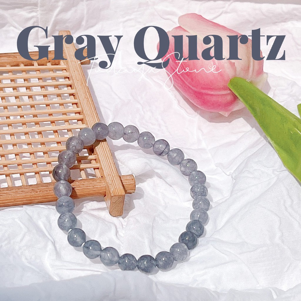 หินเกรย์ควอทซ์ Gray Quartz หินแท้100% ไม่ใช่ลูกปัด