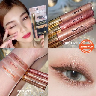 【น้องฉัตร】🌈อายแชโดว์กลิตเตอร์【แบบจุ่ม】ติดทนนานทั้งวัน GLIT &amp; GLOW EYEGLITTER 3G 【BROWIT BY NONGCHAT】